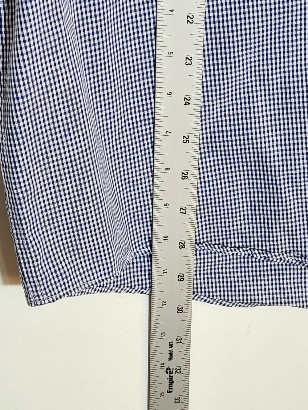 Club Room Navy and White Gingham Check Dress Shirt Size 17 34/35
